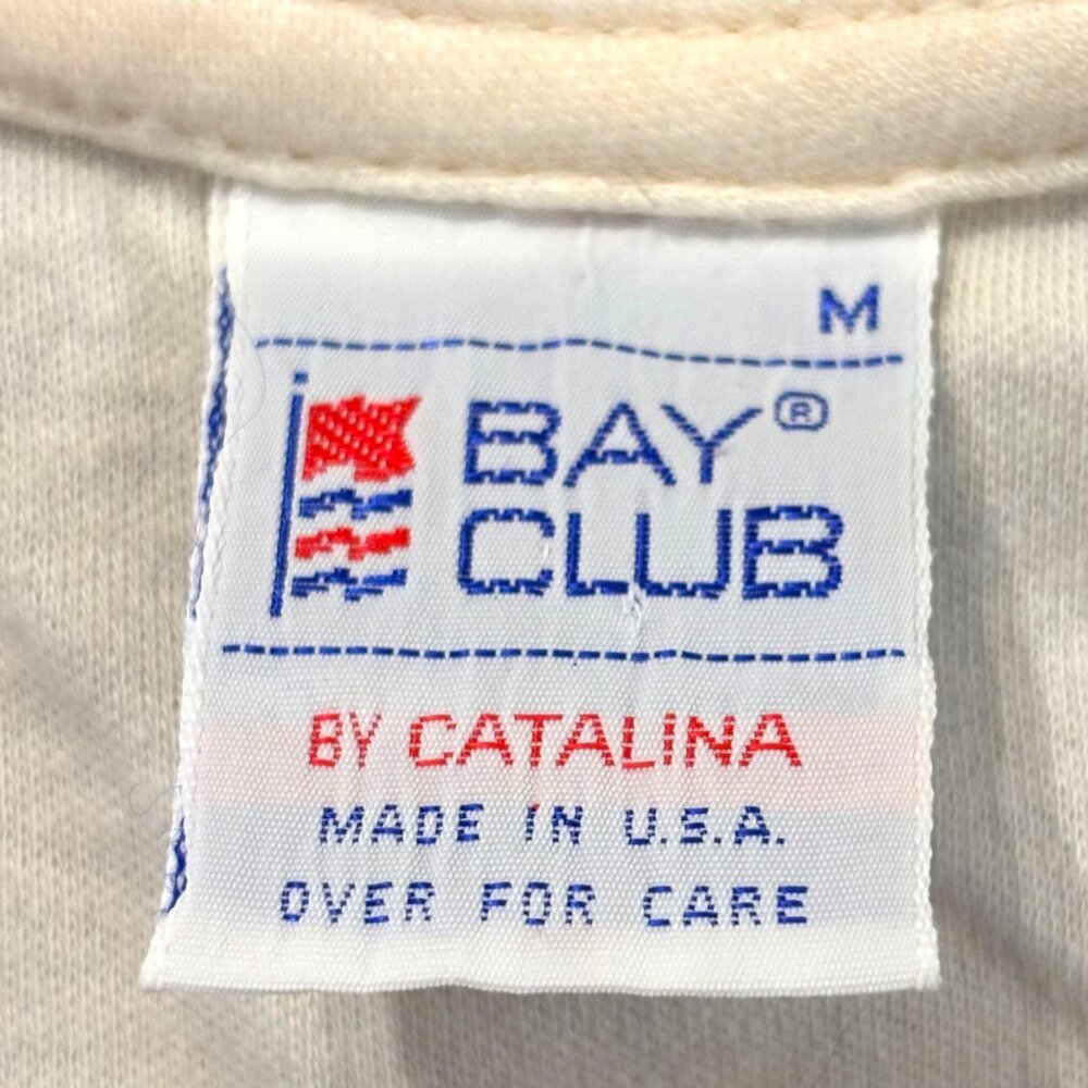 Bay Club by Catalina Vintage 80s Women's off white pink Henley sleeveless shirt - Picture 5 of 8